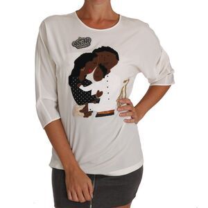 Dolce & Gabbana Family Appliqu Top TSH3368 Women White Tops & T-Shirts